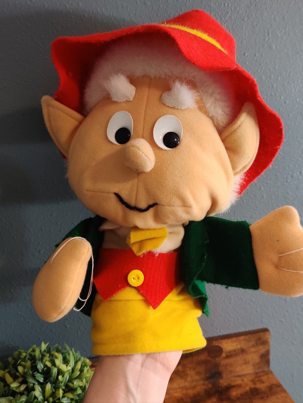 Vintage 1988 Keebler Company Elf Hand Puppet Plush Ernie  13” Commonwealth